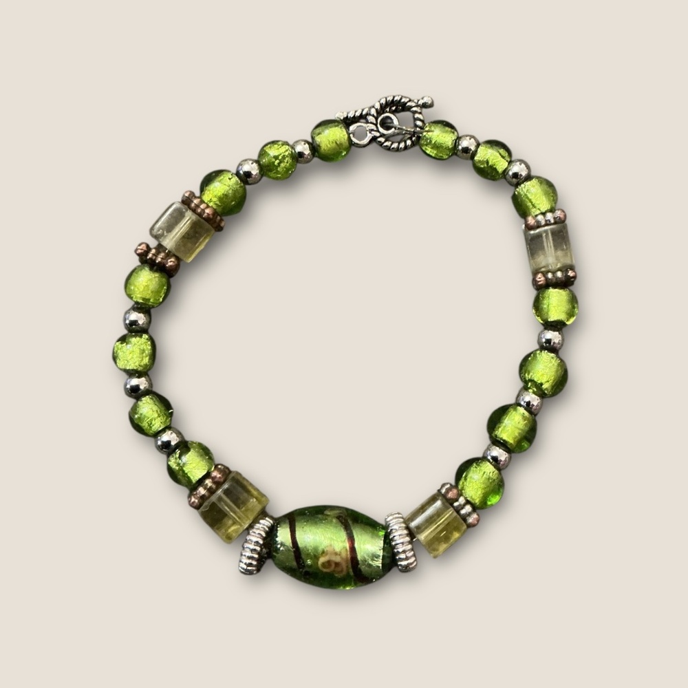 Vintage Artisan Glass Beaded Bracelet